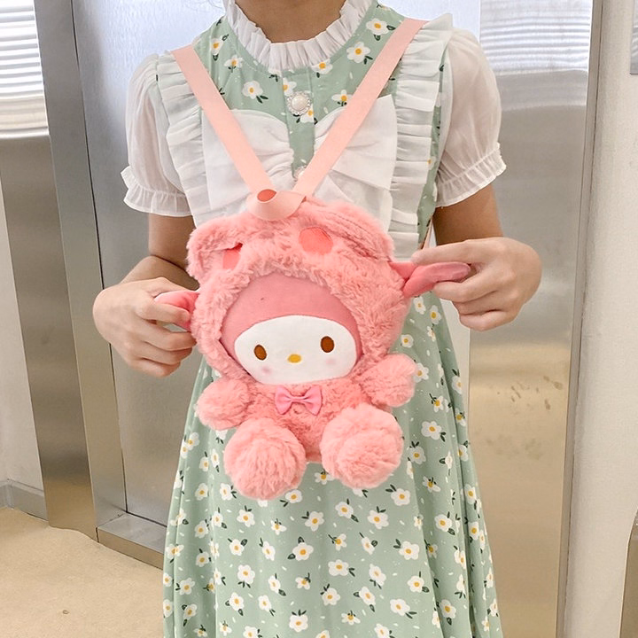 Balo Gấu Đội Mũ Sanrio Kuromi, Melody, Cinnamoroll,...Phong Cách Hoạt Hình Siêu Đáng Yêu - Dmastore - Ảnh 14
