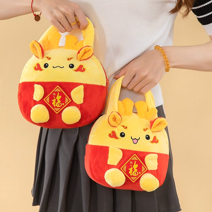 Túi Xách, Túi Đeo Chéo Nhồi Bông Hoạt Hình Linh Vật Rồng Mừng Năm Mới May Mắn Dễ Thương - Dmastore - Ảnh 5