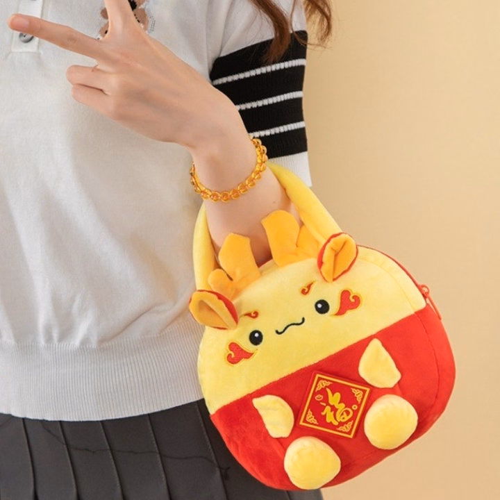 Túi Xách, Túi Đeo Chéo Nhồi Bông Hoạt Hình Linh Vật Rồng Mừng Năm Mới May Mắn Dễ Thương - Dmastore - Ảnh 8