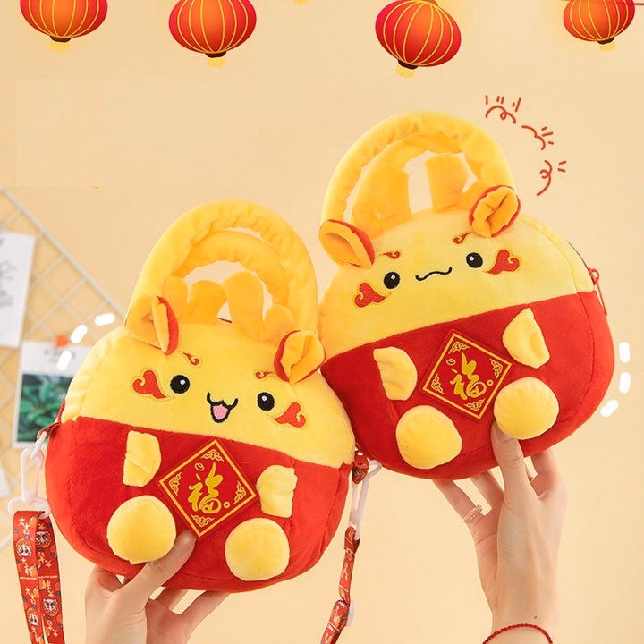 Túi Xách, Túi Đeo Chéo Nhồi Bông Hoạt Hình Linh Vật Rồng Mừng Năm Mới May Mắn Dễ Thương - Dmastore - Ảnh 11