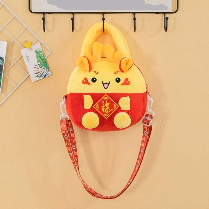 Túi Xách, Túi Đeo Chéo Nhồi Bông Hoạt Hình Linh Vật Rồng Mừng Năm Mới May Mắn Dễ Thương - Dmastore - Ảnh 13