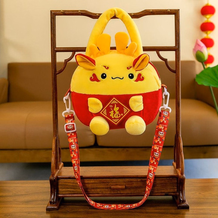 Túi Xách, Túi Đeo Chéo Nhồi Bông Hoạt Hình Linh Vật Rồng Mừng Năm Mới May Mắn Dễ Thương - Dmastore - Ảnh 16