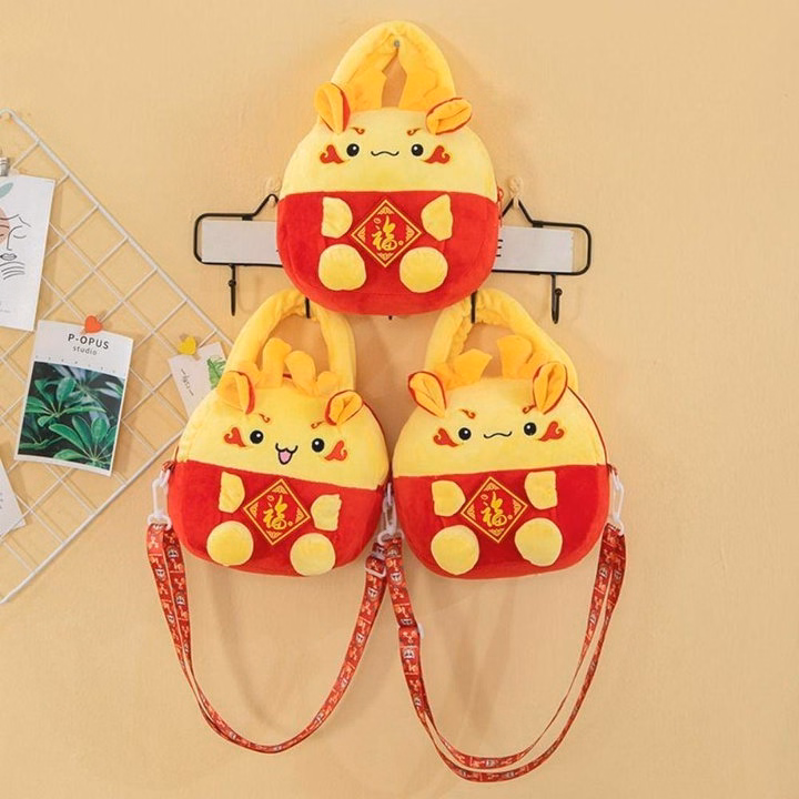 Túi Xách, Túi Đeo Chéo Nhồi Bông Hoạt Hình Linh Vật Rồng Mừng Năm Mới May Mắn Dễ Thương - Dmastore - Ảnh 17