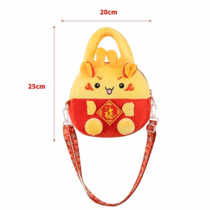 Túi Xách, Túi Đeo Chéo Nhồi Bông Hoạt Hình Linh Vật Rồng Mừng Năm Mới May Mắn Dễ Thương - Dmastore - Ảnh 19