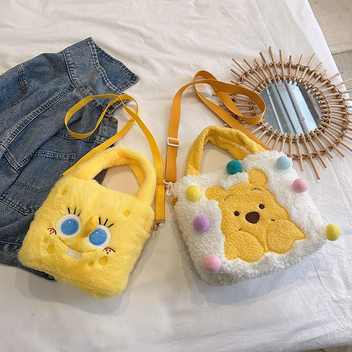 Túi Đeo Chéo Có Quai Xách Gấu Pooh Đính Hạt Bông Màu Sắc Phong Cách Dễ Thương-Dmastore - Ảnh 9