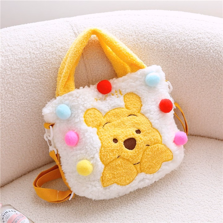 Túi Đeo Chéo Có Quai Xách Gấu Pooh Đính Hạt Bông Màu Sắc Phong Cách Dễ Thương-Dmastore - Ảnh 10