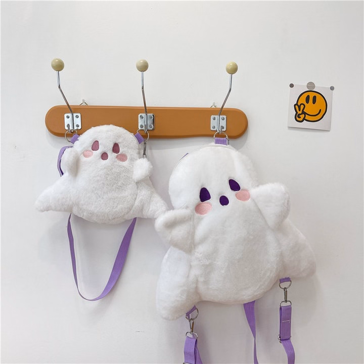 Balo, Túi Đeo Chéo Búp Bê Ma Vải Nhung Lông Đi Học, Đi Chơi Phong Cách Lolita Hoạt Hình Cá Tính Đáng Yêu - Dmastore - Ảnh 2