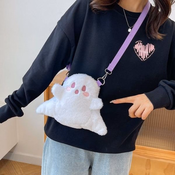 Balo, Túi Đeo Chéo Búp Bê Ma Vải Nhung Lông Đi Học, Đi Chơi Phong Cách Lolita Hoạt Hình Cá Tính Đáng Yêu - Dmastore - Ảnh 8