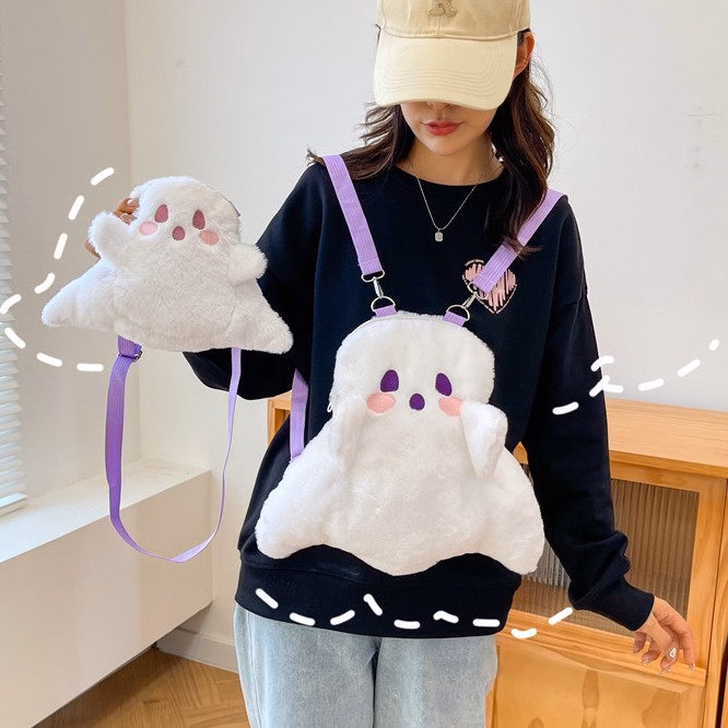 Balo, Túi Đeo Chéo Búp Bê Ma Vải Nhung Lông Đi Học, Đi Chơi Phong Cách Lolita Hoạt Hình Cá Tính Đáng Yêu - Dmastore - Ảnh 15