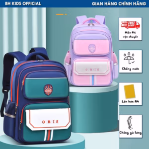 Balo Chống Gù Oubeiie Cho Bé Trai, Bé Gái Từ Lớp 1- Lớp 6, Chất Liệu Polyester Chống Thấm Nước, Lớp Lót Vải D600 Phản Quang Phát Sáng Ban Đêm - Bh Kids