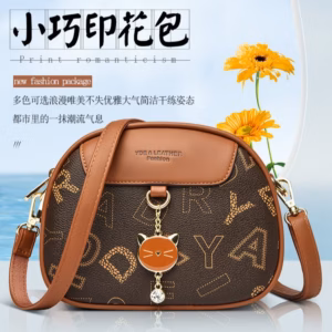 Túi Đeo Chéo, Đeo Vai Hình Cốp Tròn Họa Tiết Kèm Khóa Mèo Dễ Thương Wh618 - Winnie House