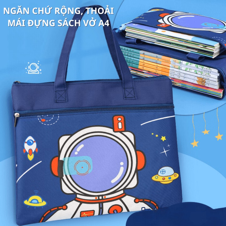 Túi Học Thêm, Túi Học Phụ Đạo Cho Bé Tiểu Học, Cấp 1, Cặp Sách Vải Oxford Chống Thấm Nước, Để Được Đa Dạng Đồ Ch145-Bh Kids - Ảnh 3