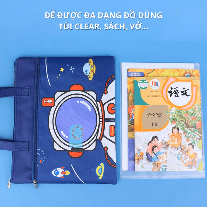 Túi Học Thêm, Túi Học Phụ Đạo Cho Bé Tiểu Học, Cấp 1, Cặp Sách Vải Oxford Chống Thấm Nước, Để Được Đa Dạng Đồ Ch145-Bh Kids - Ảnh 2