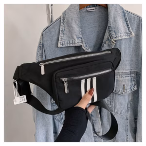 Túi Đeo Chéo Bao Tử 3 Sọc Trắng Vải Dù Chống Thấm Nước Thời Trang Nam Nữ Wh622 - Winnie House