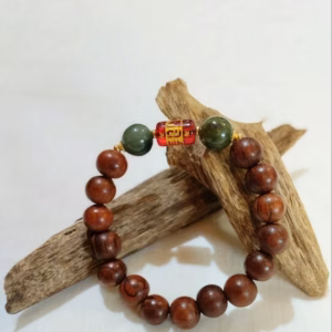 [Dây] Vòng Tay Gỗ Sưa Đỏ Mix Charm - Ttvgsd