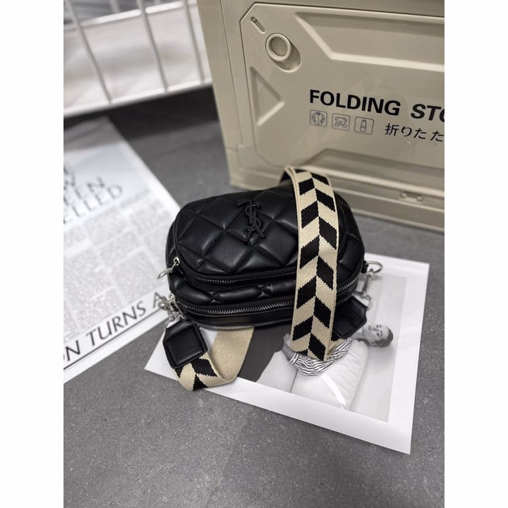 Túi Y.S.L Trần Trám Đeo Chéo Dây Bản To Full Đen Thời Trang Siêu Đẹp Pp627 - Pipi Store - Ảnh 2