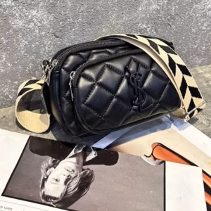 Túi Y.S.L Trần Trám Đeo Chéo Dây Bản To Full Đen Thời Trang Siêu Đẹp Pp627 - Pipi Store