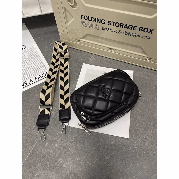 Túi Y.S.L Trần Trám Đeo Chéo Dây Bản To Full Đen Thời Trang Siêu Đẹp Pp627 - Pipi Store - Ảnh 5