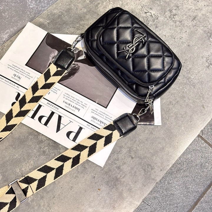 Túi Y.S.L Trần Trám Đeo Chéo Dây Bản To Full Đen Thời Trang Siêu Đẹp Pp627 - Pipi Store - Ảnh 12