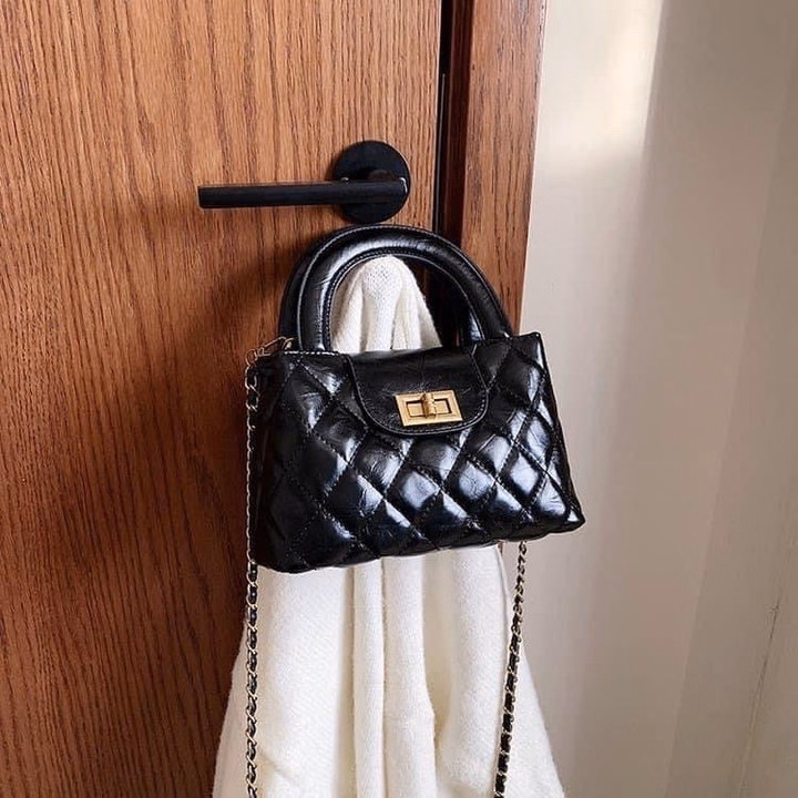 Túi Xách Nữ Đeo Chéo Cầm Tay Da Trần Trám Khóa Xoay Phối Xích Sang Trọng Wh631 - Winnie House - Ảnh 2