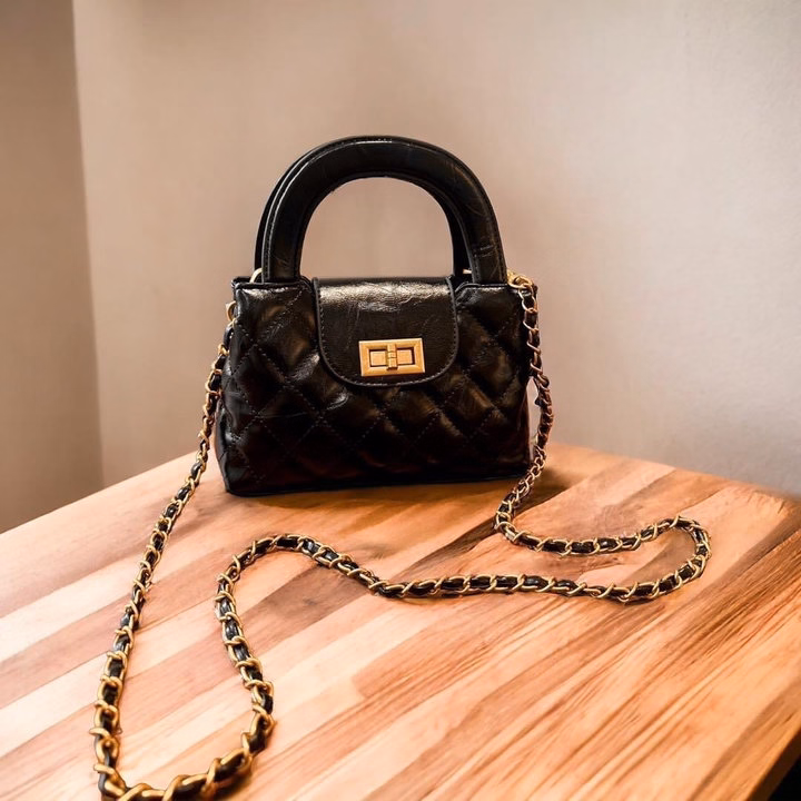 Túi Xách Nữ Đeo Chéo Cầm Tay Da Trần Trám Khóa Xoay Phối Xích Sang Trọng Pp631 - Pipi Store - Ảnh 12