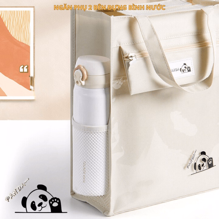 Túi Học Thêm, Phụ Đạo Hình Gấu Panda, Vải Oxford Chống Nước, Nhiều Ngăn, Tặng Kèm Móc Khóa Gấu Ch148 - Bh Kids - Ảnh 5