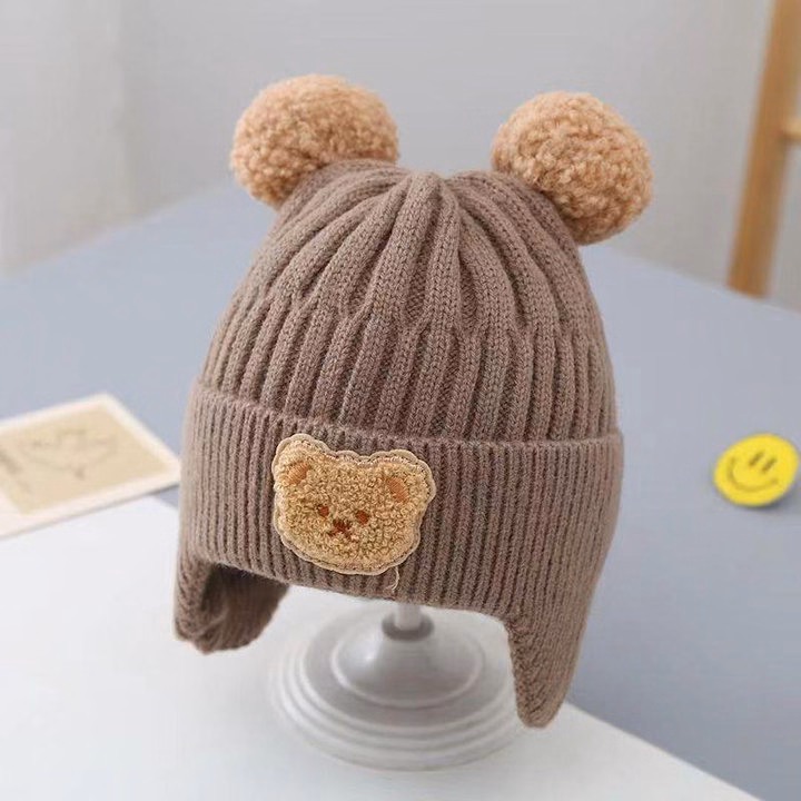 Mũ Len Cho Bé Lót Lông Cừu Hình Gấu Có Chụp Tai 55782 - Lady'S Passion - Ảnh 4