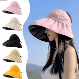 Mũ Bucket Vành Rộng Trơn Hở Chóp Chống Nắng- Chống Tia Uv Thời Trang 2024 - Shop Mẹ Bống