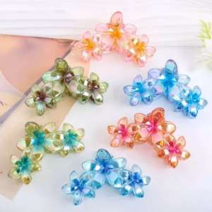 Kẹp Tóc 3 Hoa Sứ Màu Pha Lê Trong Suốt Phong Cách Hàn Quốc - Dâu Shop