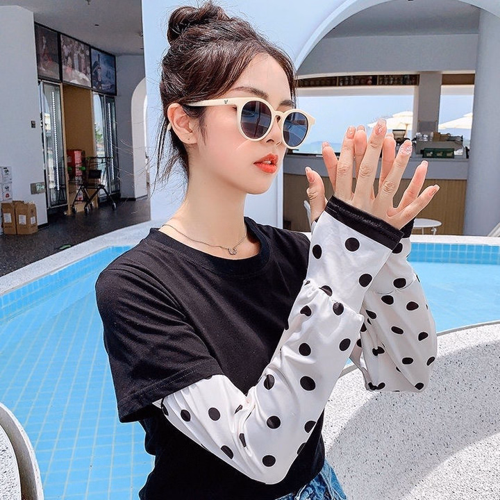 Găng Tay Chống Nắng Bằng Lụa Lạnh Chống Tia Cực Tím Phong Cách Hàn Ld023 - Lady'S Passion - Ảnh 2