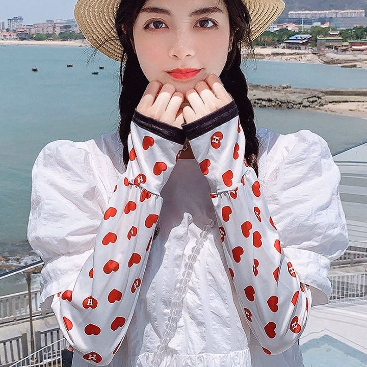 Găng Tay Chống Nắng Bằng Lụa Lạnh Chống Tia Cực Tím Phong Cách Hàn Ld023 - Lady'S Passion - Ảnh 6