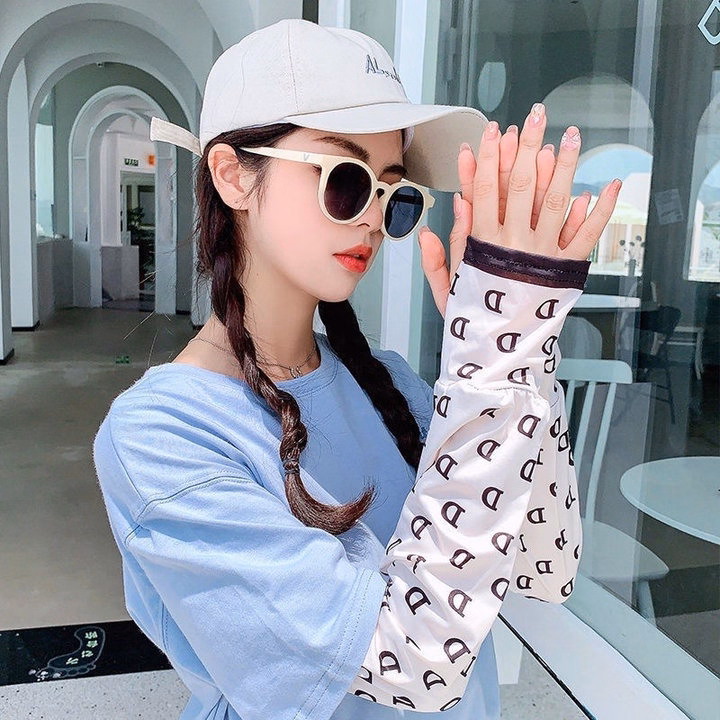 Găng Tay Chống Nắng Bằng Lụa Lạnh Chống Tia Cực Tím Phong Cách Hàn Ld023 - Lady'S Passion - Ảnh 5