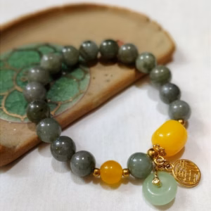 [Dây] Vòng Tay Đá Ngọc Bích Mix Charm - Ttvtdnb