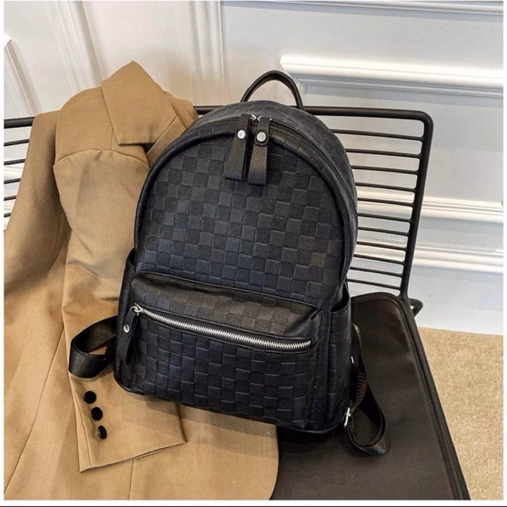 Balo Đi Học Nam Nữ Size 40 Da Mềm Vừa A4 Họa Tiết Caro Thời Trang Cá Tính Pp643 - Pipi Store - Ảnh 7