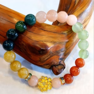 [Dây] Vòng Tay Đá Ngũ Sắc Mix Charm Hoa Mai - Ttvtdns