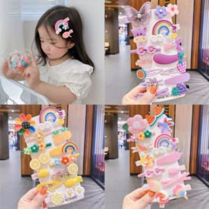 Set Kẹp Tóc 14 Chi Tiết Nhiều Hình Cute Cho Bé Gái - Dâu Shop