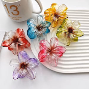 Kẹp Tóc Hoa Sứ Màu Pha Lê Trong Suốt - Dâu Shop