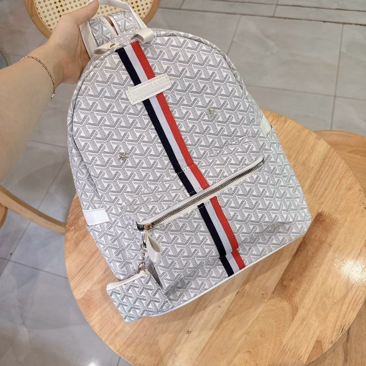 Balo Da Nam Nữ Họa Tiết Vảy Rồng Phối Sọc Kèm Ví Nhỏ Vừa A4 Siêu Hot Pp651 - Pipi Store - Ảnh 4