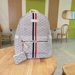 Balo Da Nam Nữ Họa Tiết Vảy Rồng Phối Sọc Kèm Ví Nhỏ Vừa A4 Siêu Hot Pp651 - Pipi Store - Ảnh 5