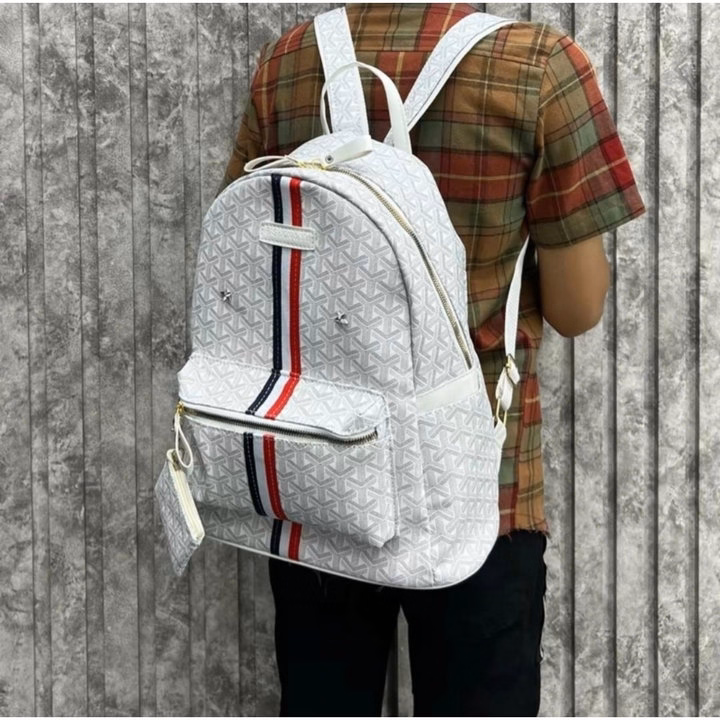 Balo Da Nam Nữ Họa Tiết Vảy Rồng Phối Sọc Kèm Ví Nhỏ Vừa A4 Siêu Hot Pp651 - Pipi Store - Ảnh 7