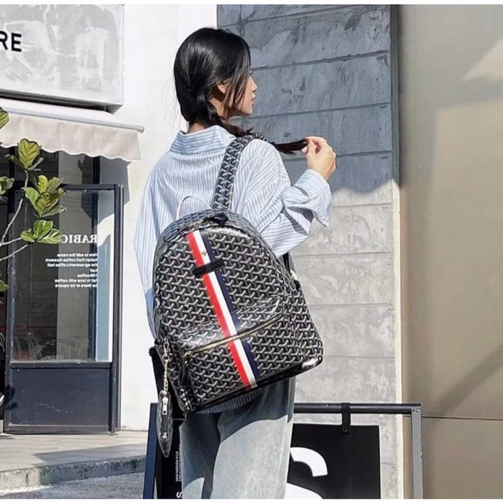 Balo Da Nam Nữ Họa Tiết Vảy Rồng Phối Sọc Kèm Ví Nhỏ Vừa A4 Siêu Hot Pp651 - Pipi Store - Ảnh 8