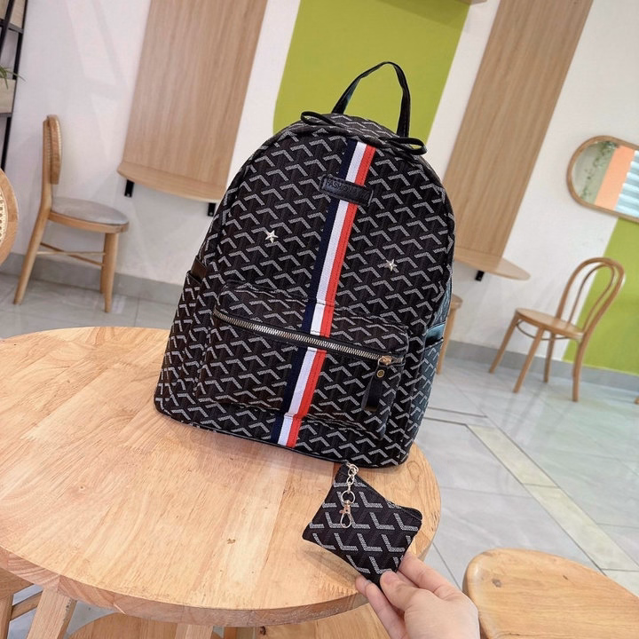 Balo Da Nam Nữ Họa Tiết Vảy Rồng Phối Sọc Kèm Ví Nhỏ Vừa A4 Siêu Hot Pp651 - Pipi Store - Ảnh 11