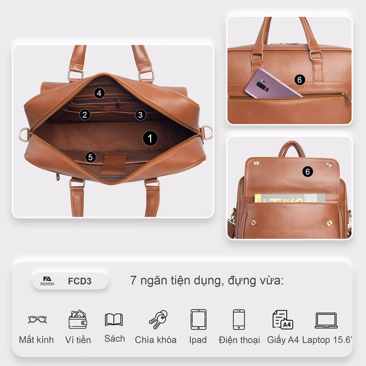 Cặp Da Nam Công Sở Đa Năng Fadoda Fcd3 - Fadoda - Ảnh 5