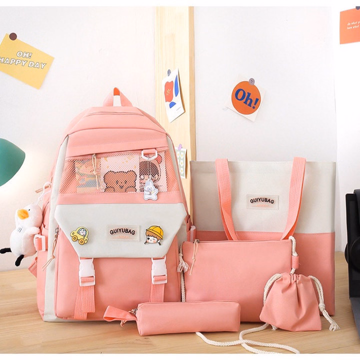 Set Balo 4 Món Phối Lưới Thời Trang Vừa A4 Ts4340 - Sam Store - Ảnh 5