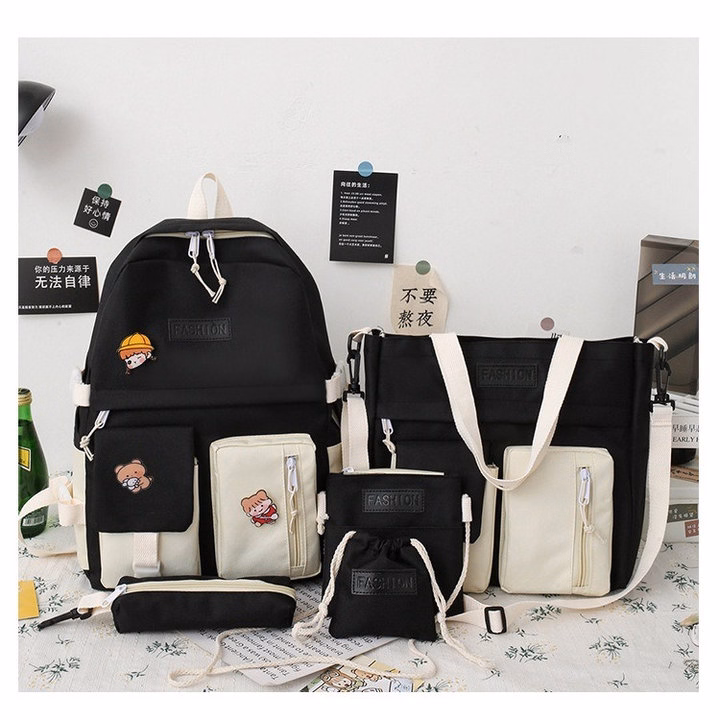 Set Balo 4 Món Mars Phối Túi Trắng Thời Trang Vừa A4 Ts6740 - Sam Store - Ảnh 3