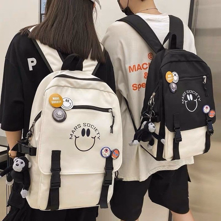 Balo Đi Học Vải Bố Mars Mặt Cười Vừa A4 Ts4320- Sam Store - Ảnh 2