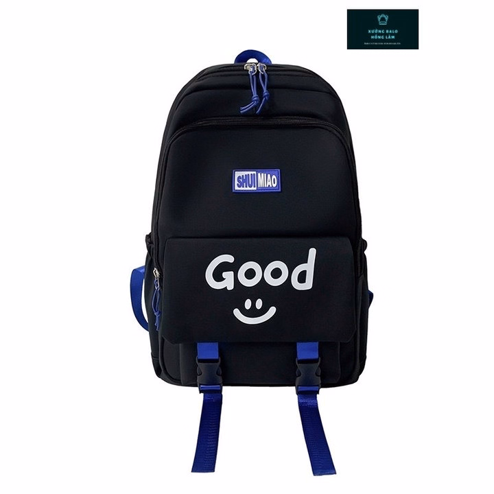 Balo Đi Học Basic Good Mặt Cười Dây Xanh Vừa A4 St4561- Nana House - Ảnh 4