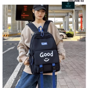 Balo Đi Học Basic Good Mặt Cười Dây Xanh Vừa A4 Ts5416- Sam Store