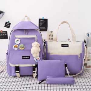 Set Balo 4 Món Phối Viền Trắng Mrbag Vừa A4 Ts4361- Sam Store