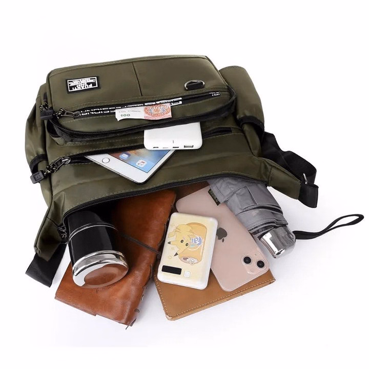 Túi Đeo Chéo Nam Nữ Vải Dù Chống Nước Sức Chưa Lớn Đa Năng Thời Trang - Ảnh 5